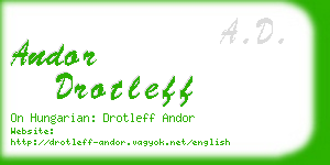 andor drotleff business card